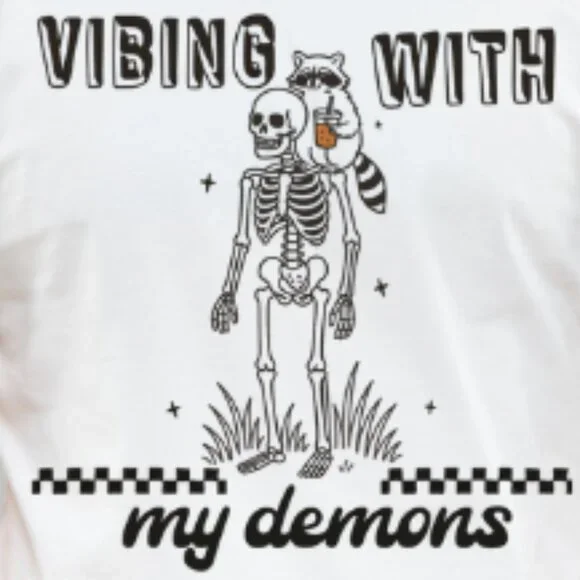 Vibing with My Demons Graphic Tee - Picture 2 of 4